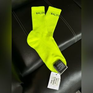 $150 Balenciaga men’s neon tennis socks in size large
